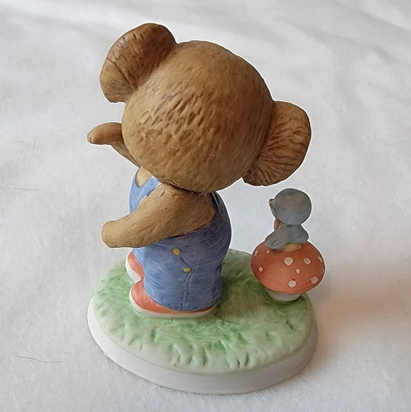 VINTAGE Lefton China Porcelain Koala with bluebird - Picture 5 of 9